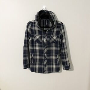 Kuhl Kleo hoodie Shacket blue plaid‎ women’s size small